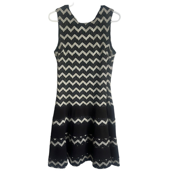 Betsy & Adam Metallic Chevron Formal Dress Size 10 Low Waist Fit and Flare USA - Picture 1 of 9